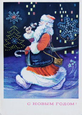Noel için Sovyet kartpostal