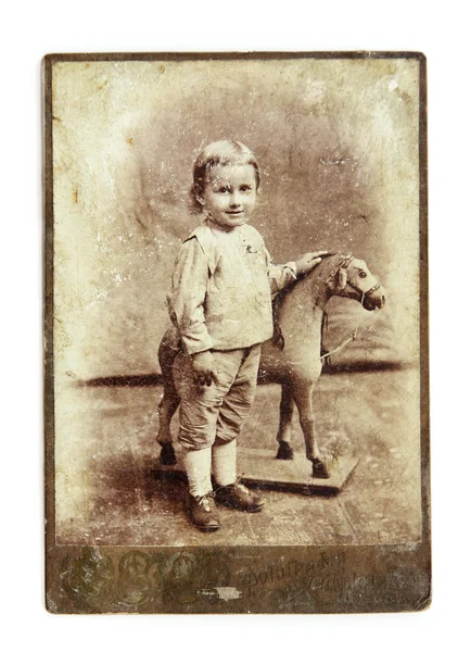 Gamla foto av liten pojke — Stockfoto