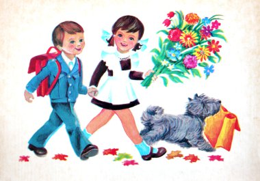 Sovyet kartpostal ilk Eylül'e adamış