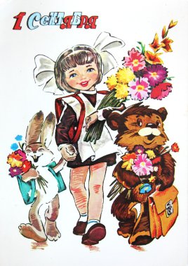 Sovyet kartpostal ilk Eylül'e adamış