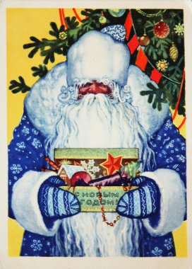 Noel ve yeni yıl için Sovyet kartpostal
