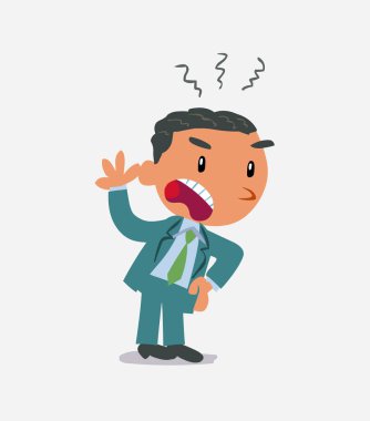 Öfkeli çizgi film karakteri iş adamı şiddetle elini sıkar.