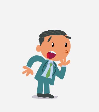 Hiç de şaşırtıcı olmayan bir şekilde, iş adamının çizgi film karakteri yana bakıyor.