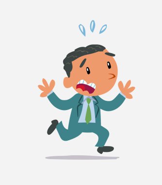 Çizgi film karakteri korku içinde kaçıyor.