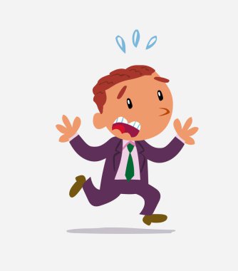 Çizgi film karakteri korku içinde kaçıyor.