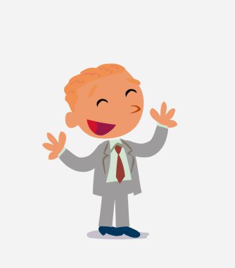 Bir şeyi açıklayan iş adamı çizgi film karakteri.