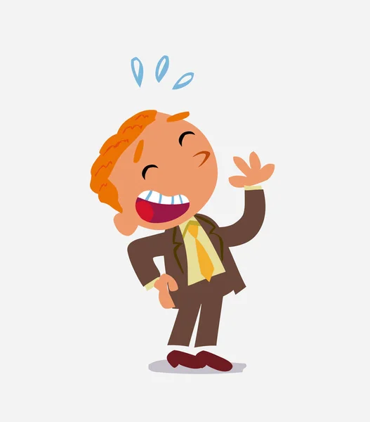 Καρτούν Χαρακτήρα Του Επιχειρηματία Γέλιο Ευτυχώς — Διανυσματικό Αρχείο