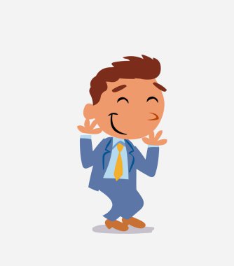 Çizgi film karakteri biraz utangaçtır.