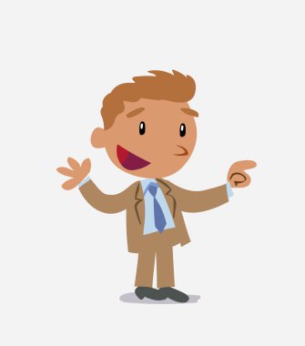 İşadamı gülümseyen çizgi film karakteri