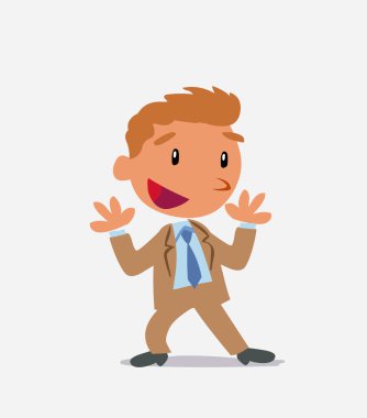 İş adamının çizgi film karakteri hoş bir sürpriz.