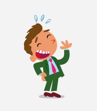 Çizgi film karakteri mutlu bir şekilde gülüyor