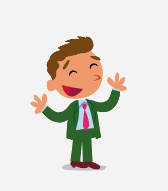 Bir şeyi açıklayan iş adamı çizgi film karakteri.