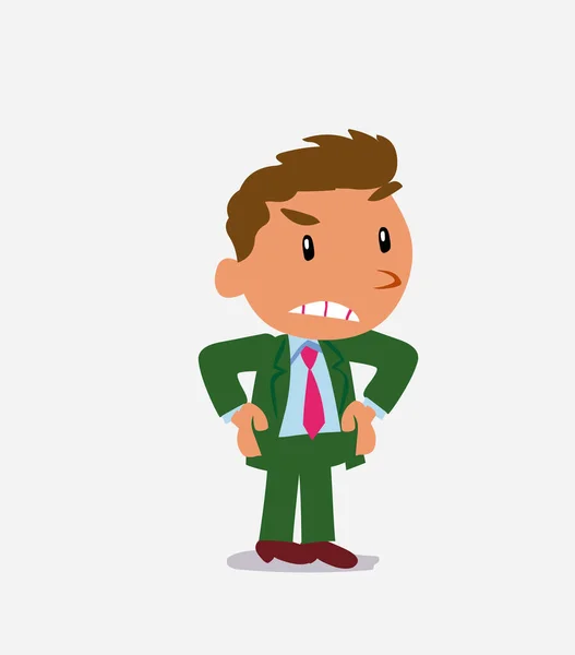 Angry Cartoon Character Businessman — Stock Vector