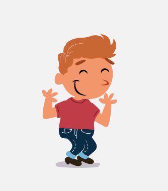 Kot pantolonlu küçük çocuk karakteri biraz çekingendir.