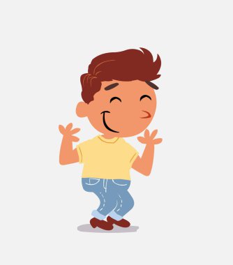 Kot pantolonlu küçük çocuk karakteri biraz çekingendir.