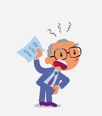 Bir belgeyi öfkeyle sallayan işadamı