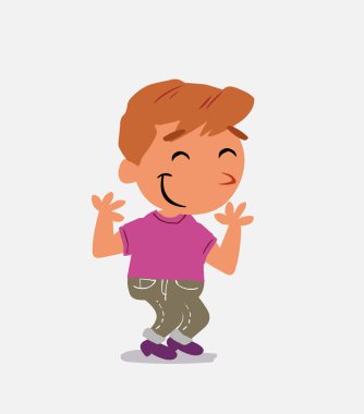 Kot pantolonlu küçük çocuk karakteri biraz çekingendir.