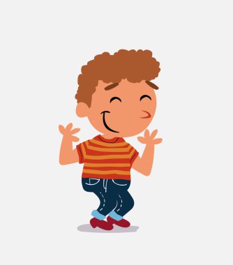 Kot pantolonlu küçük çocuk karakteri biraz çekingendir.