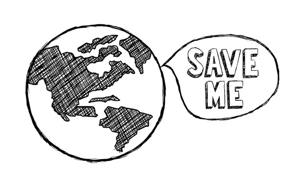 Salvar a Terra, Mudanças Climáticas, Ecologia, Meio Ambiente — Vetor de Stock