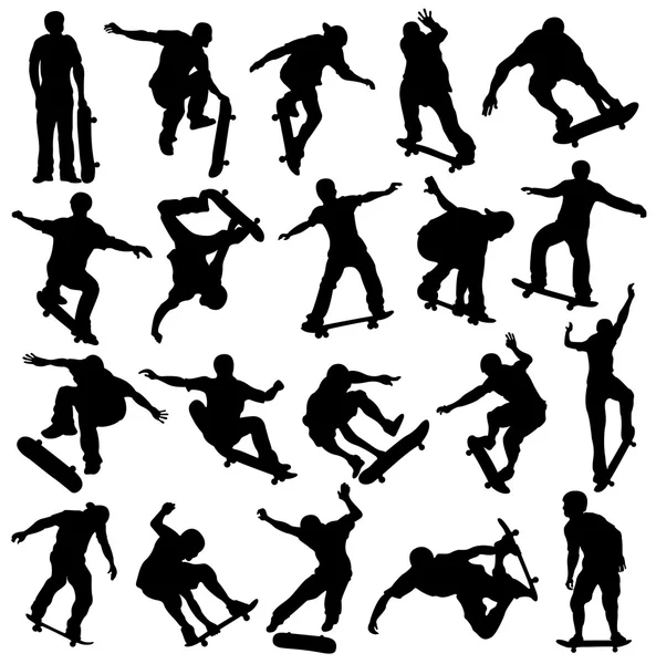 Skateboarden silhouet, Skaters, Extreme Sport — Stockvector