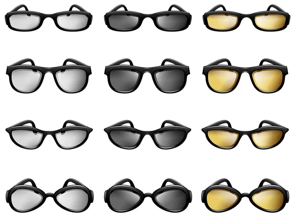 Glasögon, glasögon, solglasögon, optiker, modeaccessoarer — Stock vektor