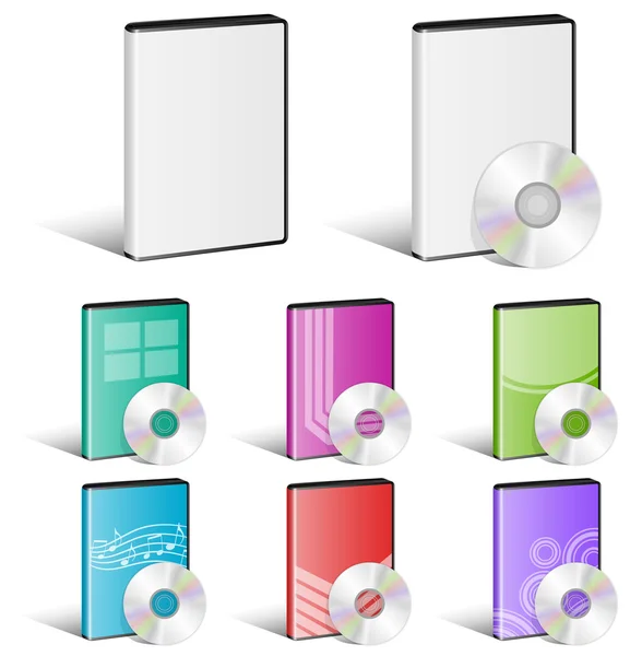 Programvara Disk, Video Disk, Dvd, täcka mönster, Cd — Stock vektor