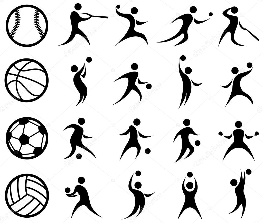 Vector Illustration of Abstract Sports Silhouettes. Best for Team Sports, Design Element, Abstract concept.