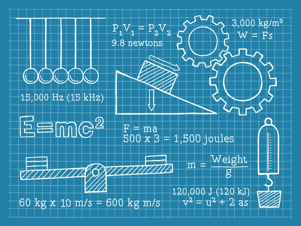 Fisica, Scienza, Scuola, Progetto — Vettoriale Stock