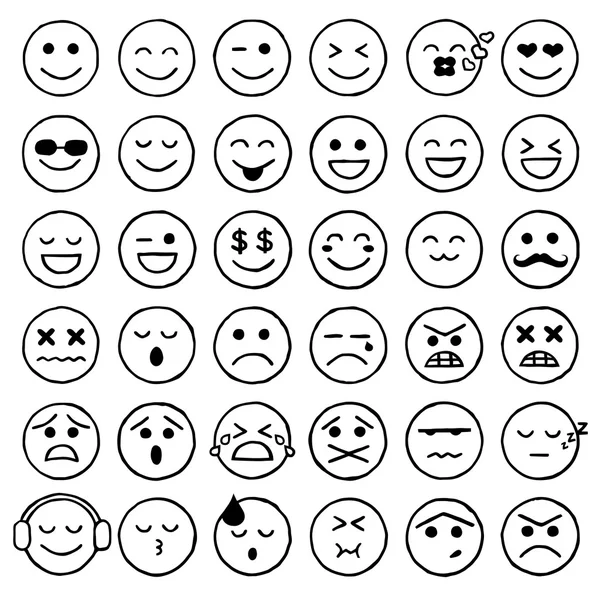 Smiley Icons, Emoticons, Facial Expressions, Internet — Stock Vector