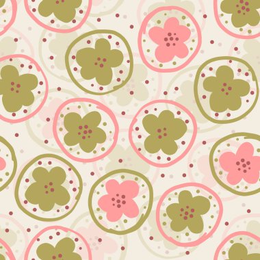 Kusursuz el çizimi çok renkli çiçek deseni arkaplanı