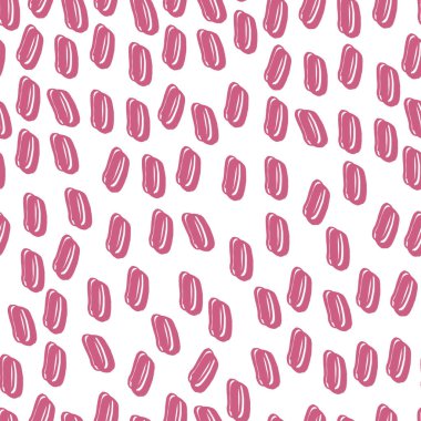 Soyut el çizimi polka nokta şekilli pürüzsüz pembe desenli arkaplan