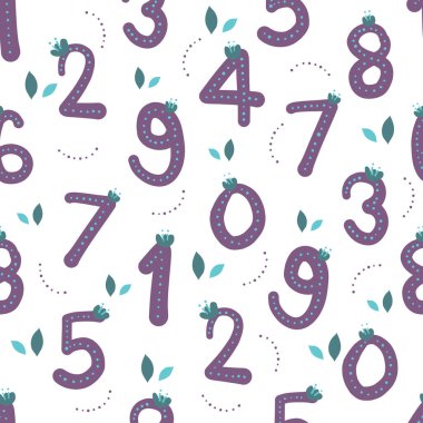 Sevimli el çizimi alfabe numarasıyla kusursuz çocuk modeliName