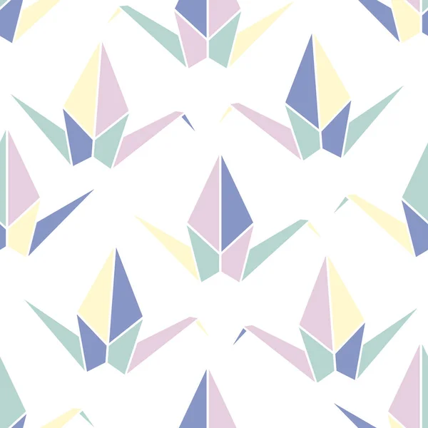 Бесшовная Разноцветная Оригами Птица Геометрического Фона — стоковый вектор