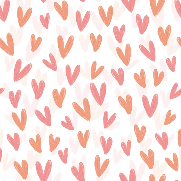 Seamless Cute Valentine Day Pattern Background Heart Shape — Stock Vector