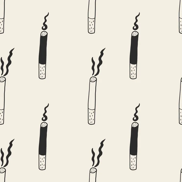 Černobílý Ruční Kreslení Cigaret Vzor Pozadí Pro Světový Den Bez — Stockový vektor