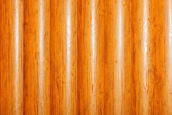 Textura Una Fila Troncos Troncos Madera Verticales Lacados Naranja Presionados —  Fotos de Stock