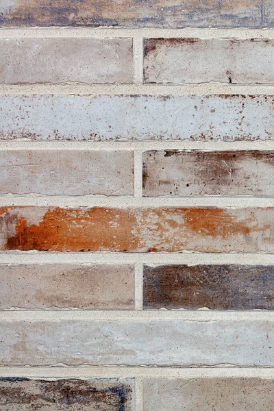 Textuur Achtergrond Van Een Muur Gemaakt Van Oude Lange Bakstenen — Stockfoto