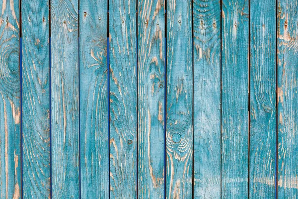 Una Cerca Madera Azul Verde Con Una Pronunciada Textura Anudada —  Fotos de Stock