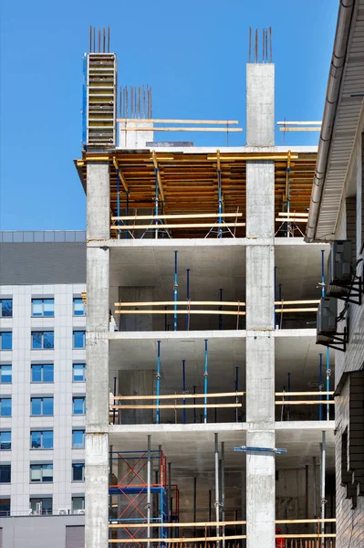 Aplicação Cofragem Industrial Conceito Construção Novos Edifícios Com Método Moldura — Fotografia de Stock