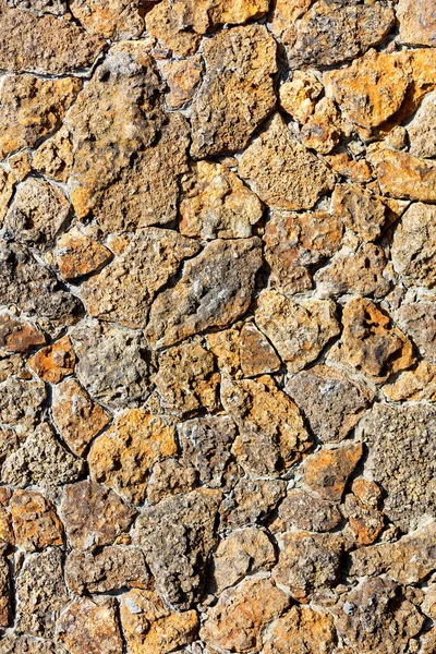 Textura Una Pared Rugosa Hecha Roca Cáscara Naranja Envejecida Iluminada — Foto de Stock