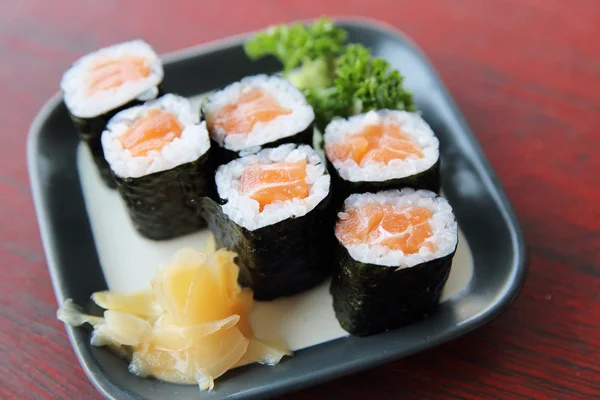 Salmon Maki sushi in close up — Stock Photo, Image
