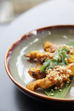 tavuk satay, doyurmak ayam ve Fıstık soslu lontong