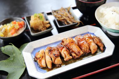 tavuk teriyaki kümesinde yakın çekim