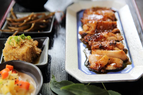 Chicken teriyaki set in close up — Stock Photo, Image