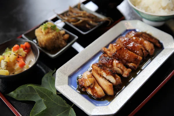 Chicken teriyaki set in close up — Stock Photo, Image