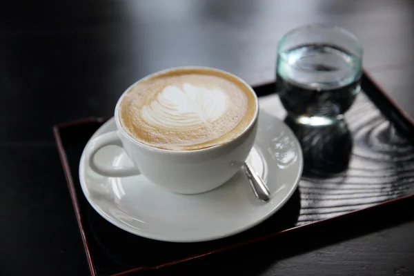 Cappuccino-Kaffee in Großaufnahme — Stockfoto