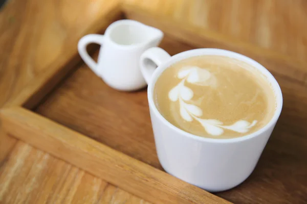 Cappuccino kaffe i närbild — Stockfoto