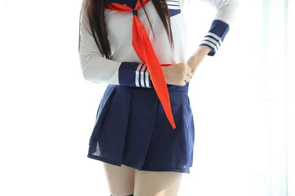 亚洲学校女孩穿衣服 — 图库照片