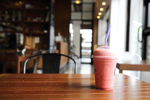 Strawberry smoothie in close up — Stock Photo, Image