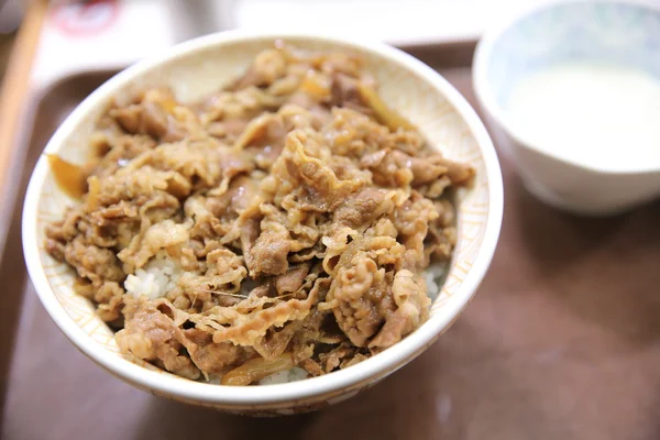 Gyudon ,Japanese beef rice bowl. — Stock Photo, Image